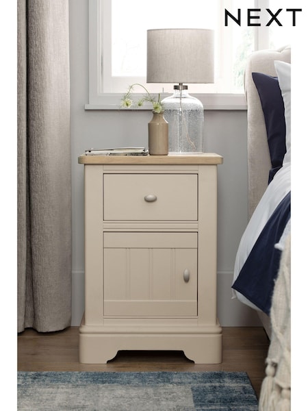 Stone Hampton Country Collection Luxe Painted Oak 1 Drawer Bedside Table (747400) | €365