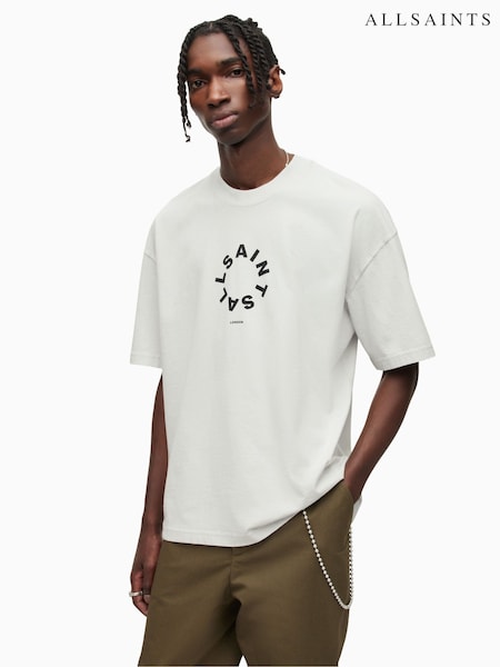 אפור - Allsaints Tierra Short Sleeve Crew T-shirt (747643) | ‏297‏₪