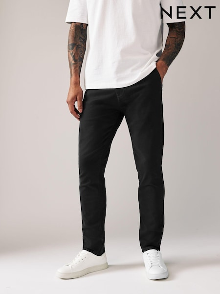 Black Skinny Fit Stretch Chino Trousers (747657) | $52
