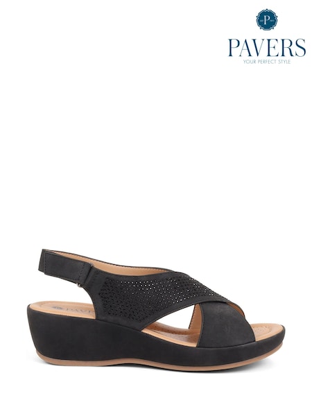 črna - Pavers Ankle Strap Black Sandals (749714) | € 46