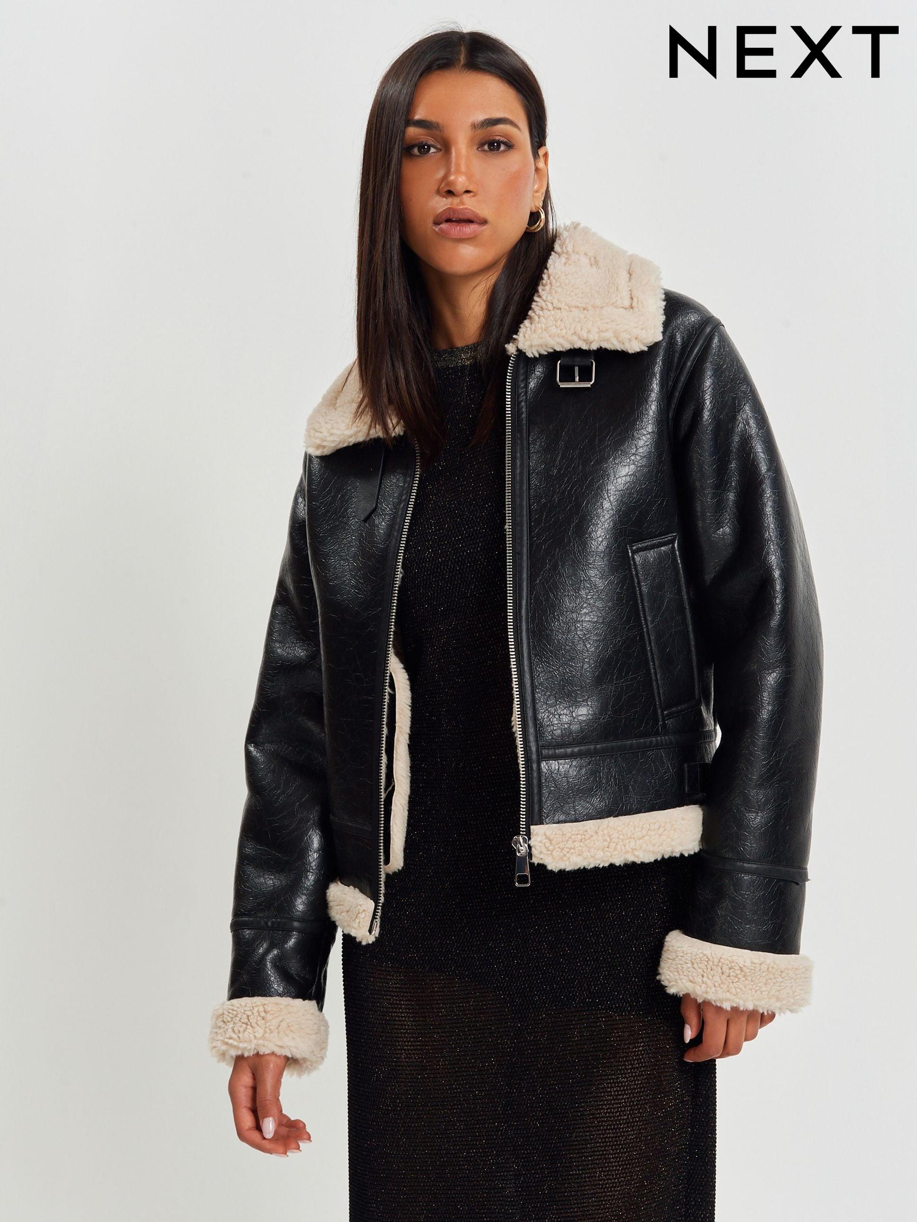 Next white aviator jacket clearance