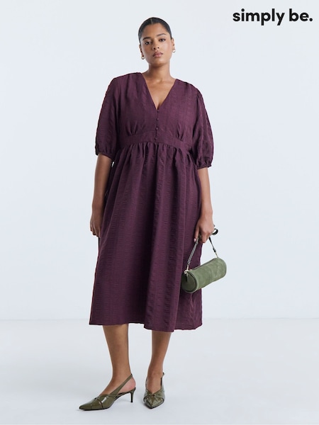 Rot - Simply Be Textured Waist Detail Midi Dress