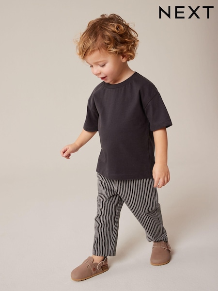 Marineblau/Cream - 100% Cotton Lightweight Stripe Jersey Joggers (3mths-7yrs) (750356) | 5 € - 7 €
