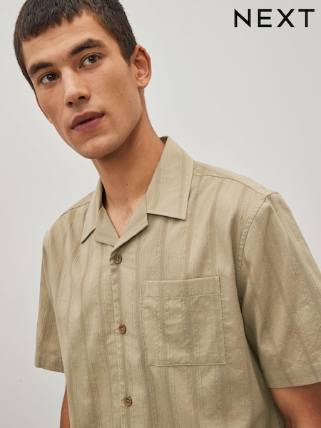 Neutral Seersucker Stripe Short Sleeve Shirt (750555) | €16