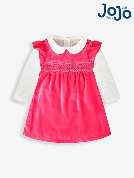 JoJo Maman Bébé 2-Piece Smocked Velvet Baby Dress & Body Set (750659) | 54 €
