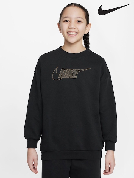 Nike Black Oversized Shine Fleece Sweatshirt (751365) | €21