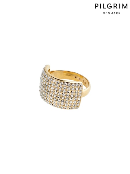 PILGRIM Gold Tone Aspen Recycled Crystal Adjustable Ring (751605) | €29