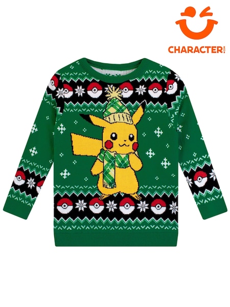 Green - Character Pokemon Pikachu Christmas Jumper