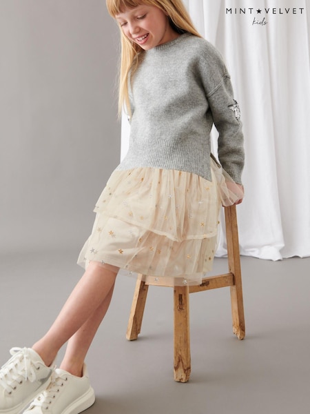Mint Velvet Grey Star Jumper and Mesh Dress Set (751684) | € 22 - € 24