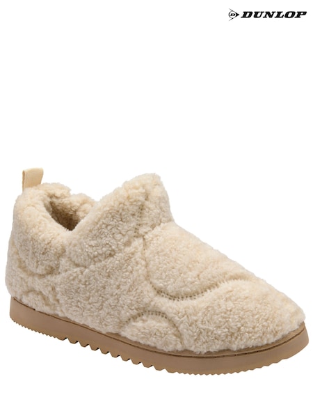 Cream - Dunlop Fur Bootee Slippers