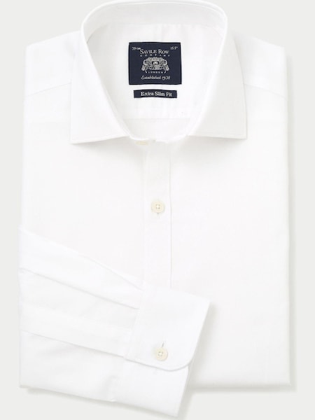 Savile Row Company Twill Extra Slim Single Cuff White Shirt (751896) | €34
