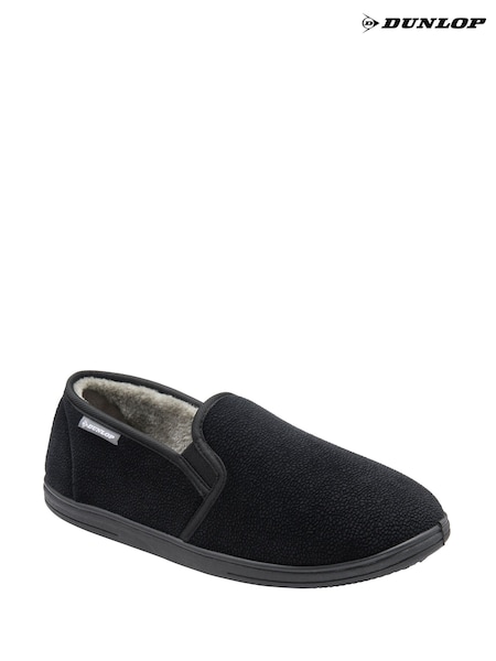 Blue - Regular Dunlop Twin Gusset Fur Lined Full Slippers