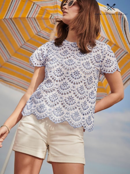 Crew Clothing Company Cotton Regular Casual White Shorts (753059) | €27
