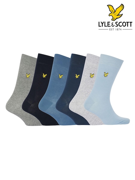 Lyle & Scott Blue Victor Socks Gift Box 6 Pack (753268) | €37