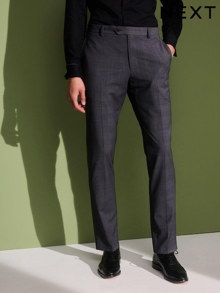 Charcoal Grey Skinny Check Suit Trousers (753729) | €12