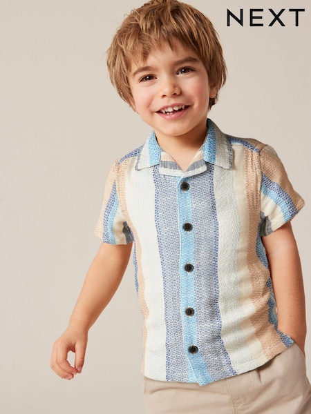 Več - 100% Cotton Short Sleeves Vertical Stripe Shirt (3mths-7yrs) (754187) | € 9 - € 10