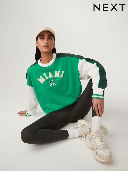 Green Summer City Graphic Slogan Sweatshirt (754337) | €25