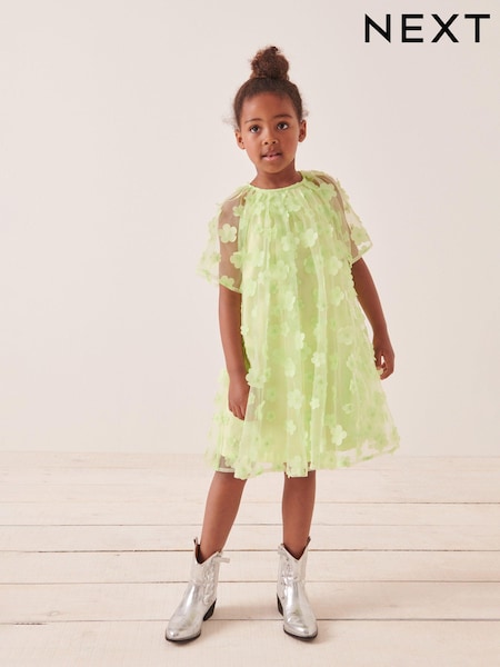 Green 3D Flower Party Dress (3-16yrs) (754714) | € 16 - € 20