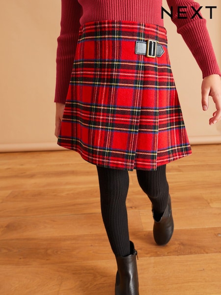 Red Check Pleated Skirt & Tights Set (3-16yrs) (754741) | €7 - €8