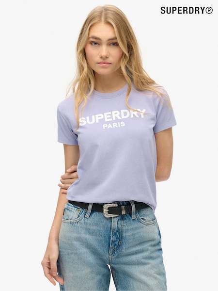 Superdry Dull Purple Sport Luxe Graphic Fitted T-Shirt (754810) | €35