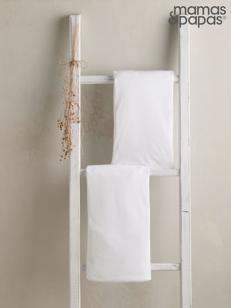 Mamas & Papas 2 Pack White Fitted 100% Cotton Cot Sheets (755233) | €29