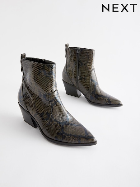 Snake Effect Regular/Wide Fit Forever Comfort® Cowboy Western Ankle Boots (755584) | €14