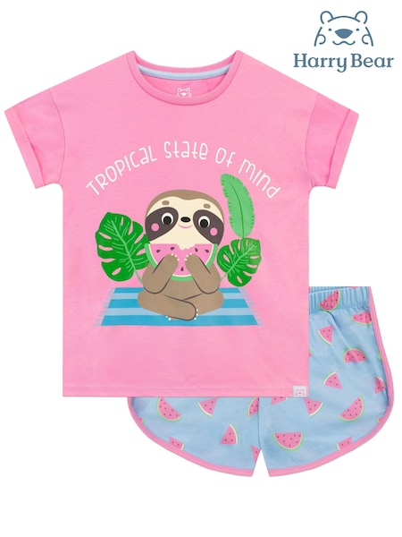Harry Bear Pink Sloth Short Pyjamas (756109) | AED87