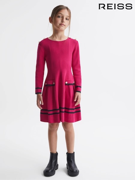 Pink - Reiss Paige Knitted Flared Dress (756110) | 106 €