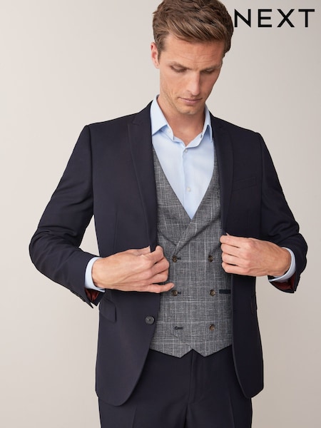 כחול כהה - גזרה מחויטת - Two Button Suit Jacket (756204) | ‏207‏₪