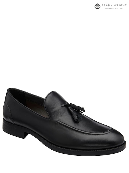 أسود - Regular Frank Wright Leather Slip-on Loafers