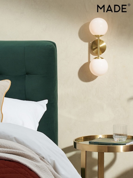 MADE.COM Brass/Opal Globe Wall Light (756575) | €80