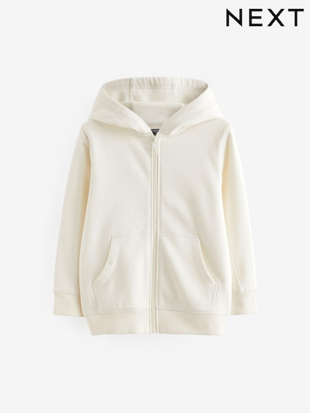 Bež/bela - Plain Zip Through Hoodie (3-16yrs) (756678) | € 13 - € 19