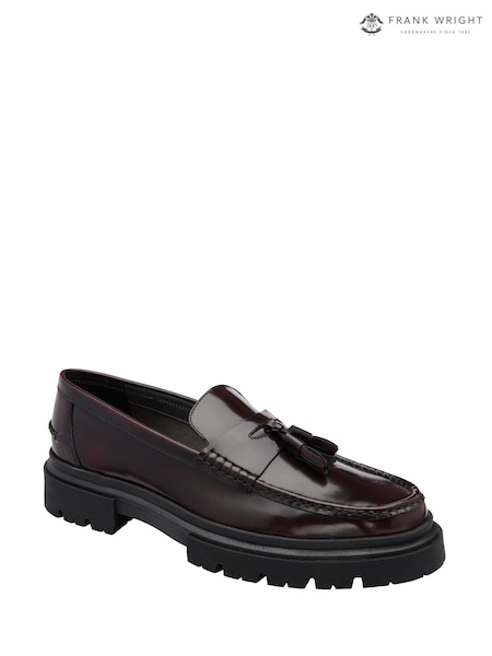 Red - Regular Frank Wright Leather Slip-on Loafers