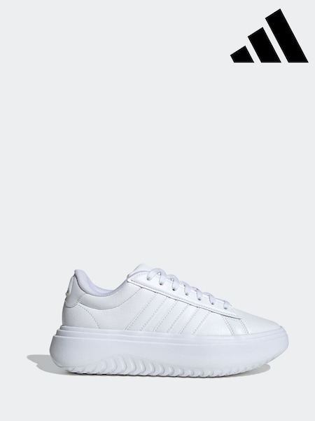 adidas White Sportswear Grand Court Platform Trainers (758004) | €32