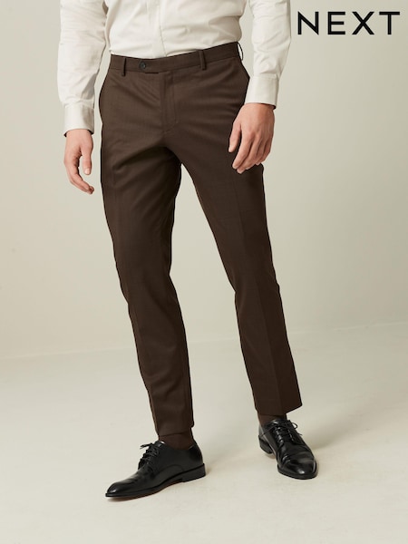 Brown Slim Fit Wool Blend Suit Trousers (758247) | € 8