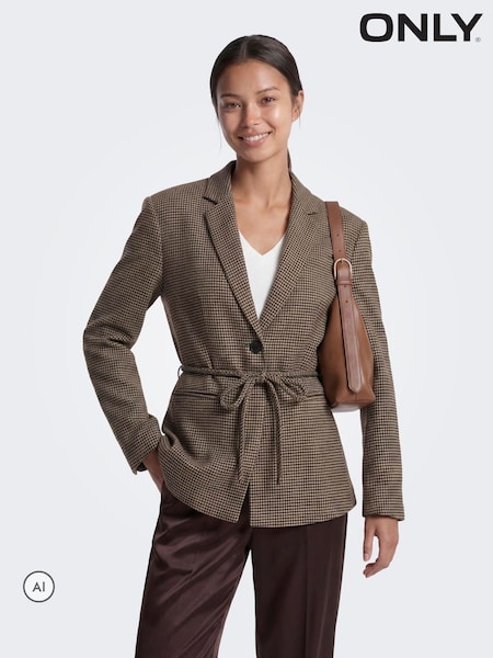 Žlutá - Only Belted Check Blazer