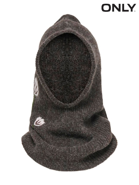 Коричневый - Only Embroidered Balaclava Scarf