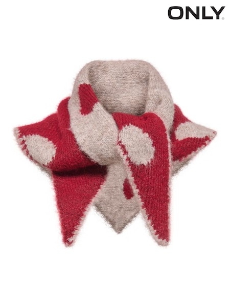 Raudona - Only Knitted Triangle Scarf