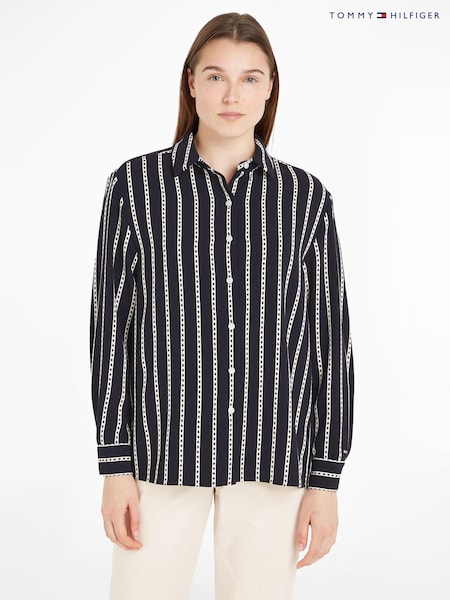 Tommy Hilfiger Argyle Stripe Relaxed Black Shirt (759014) | €107