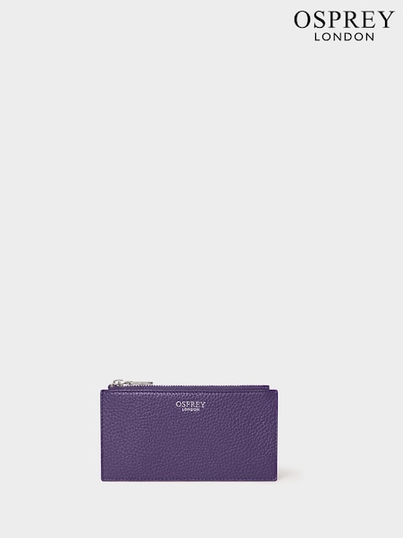 Purple - Osprey London The Core Small Leather Card Pouch
