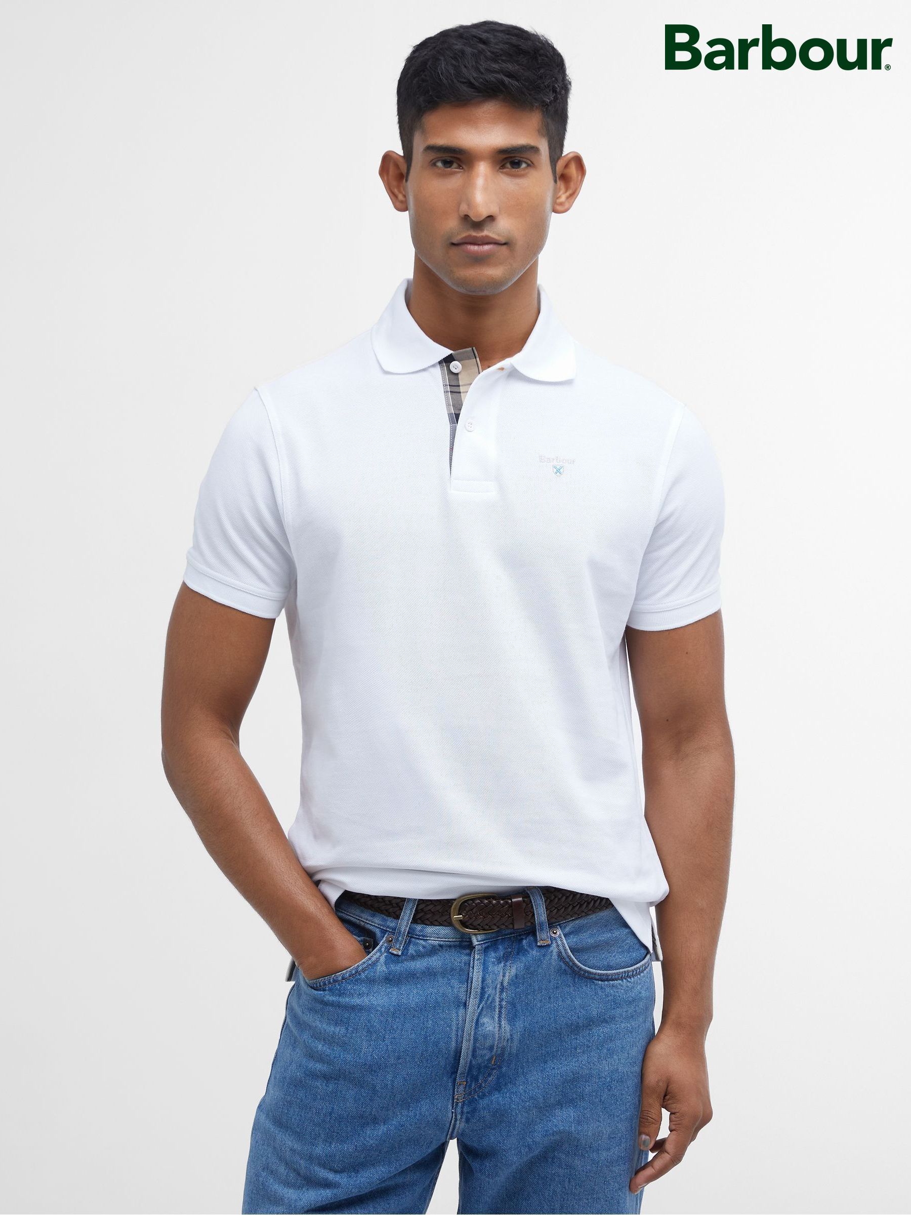 Men s Polo Shirts Barbour White Casual Tops Next Qatar