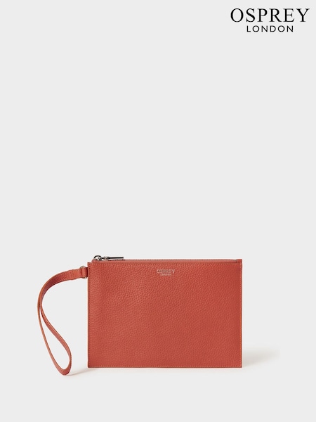 Orange - Osprey London The Core Large Leather Pouch