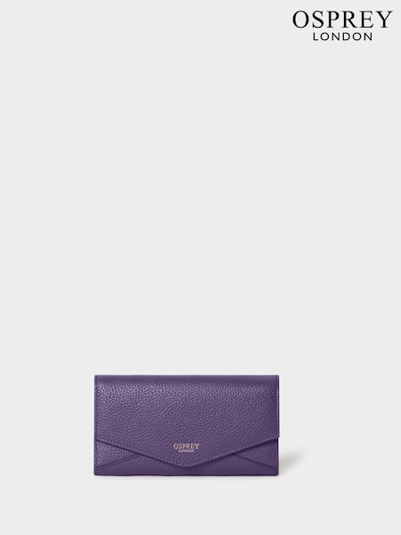 Morado - Monedero mediano de cuero The Core Matinee de Osprey London