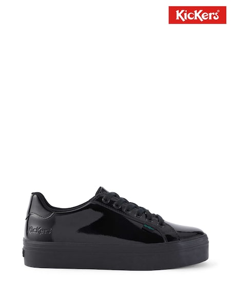 Kickers Black Patent Womens Tovni Stack Leather Trainers (759863) | €88