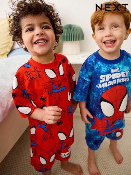 Spidey and Friends, Rot/Blau - 2 Pack 100% Cotton Short Pyjamas (12mths-10yrs) (759871) | 21 € - 26 €