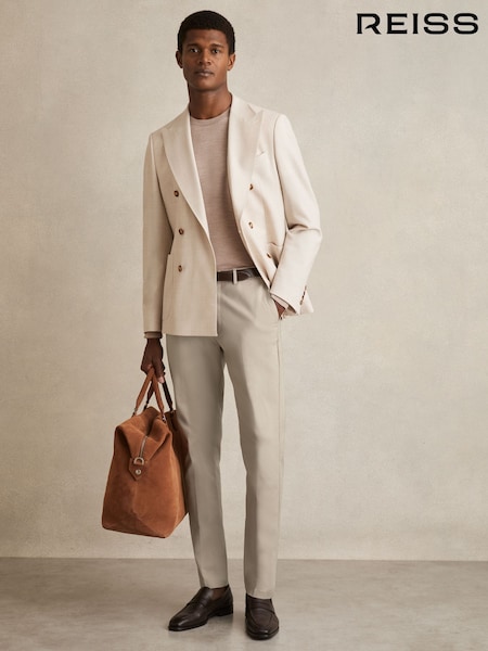 Reiss Stone Eastbury Slim Fit Cotton Blend Chinos (760265) | €170