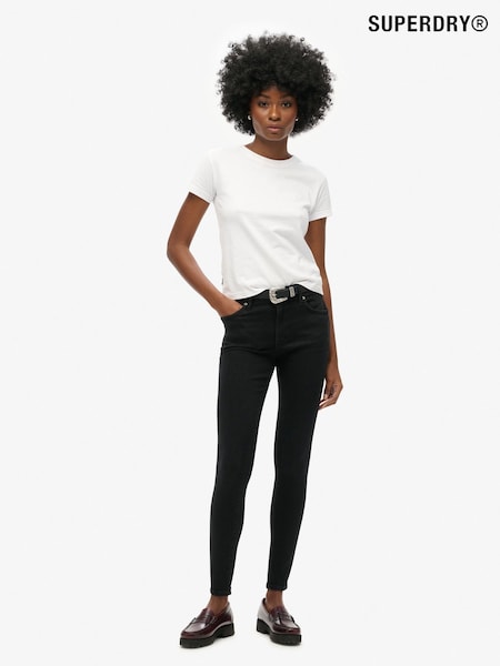 Superdry Dark Black Vintage Mid Rise Skinny Jeans (761508) | $111