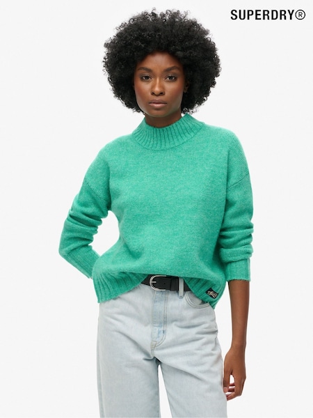 Superdry Laguna Green Essential Mock Neck Jumper (761551) | €30