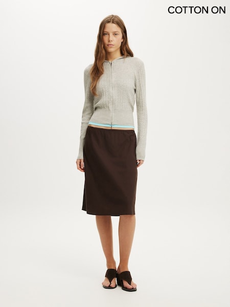 Gris - Cárdigan de punto con capucha Everfine de Cotton On