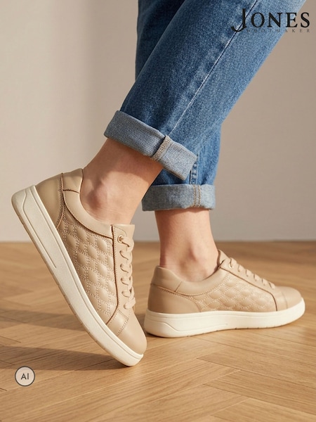Бежевий - Jones Bootmaker Alara Cushioned Lace Up Trainers